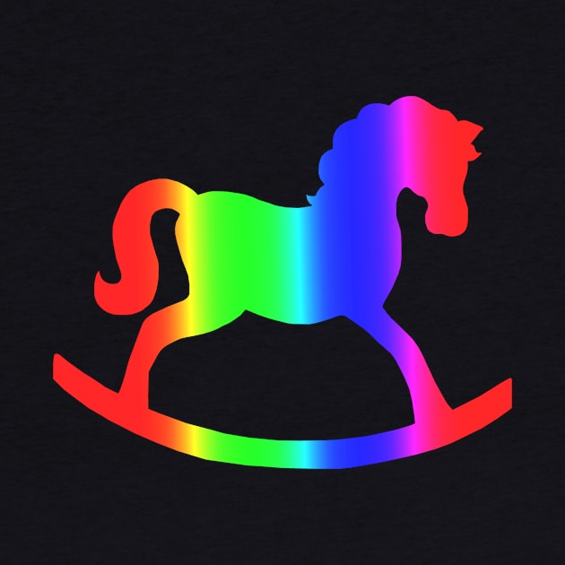 Rainbow Rocking Horse Silhouette by Art by Deborah Camp